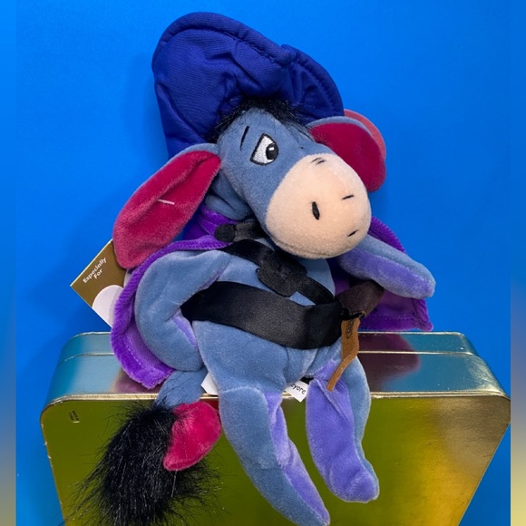 DISNEY STORE EXCLUSIVE NWT 90s WINNIE THE POOH EEYORE MUSKETEER BEAN BAG PLUSH - Picture 1 of 12